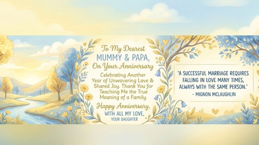 Emotional and Touching Marriage Anniversary Wish for Mummy Papa from Daughter