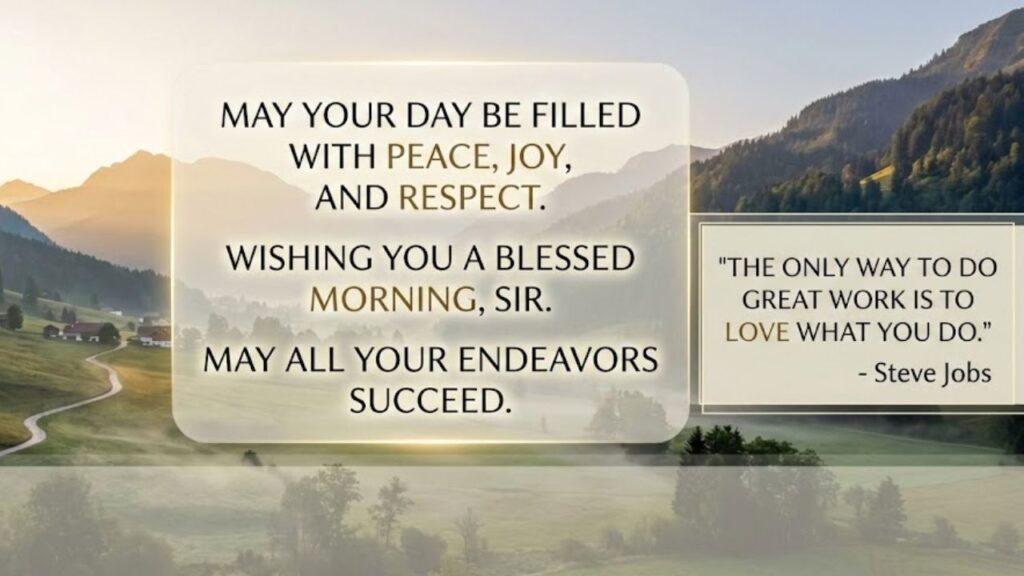 Good Morning Sir Wishes – Simple & Respectful Blessings