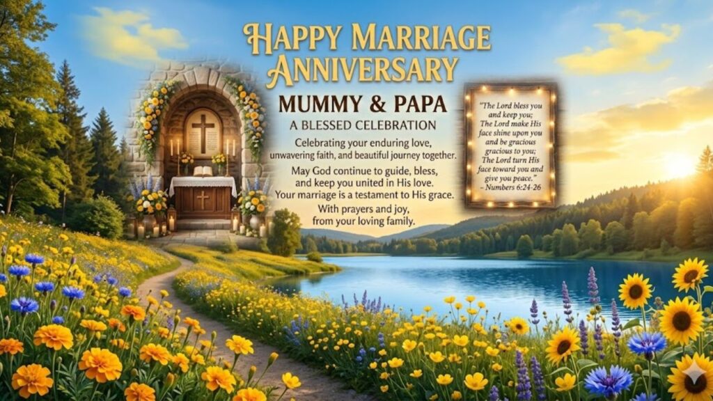 Religious and Prayerful Marriage Anniversary Wish for Mummy Papa